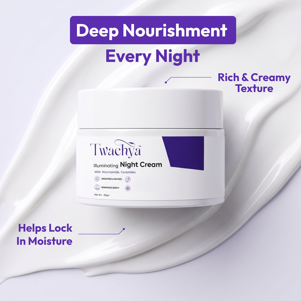 Illuminating Night Cream - 50 g Repairs Overnight, Improves Texture, Restores Radiance